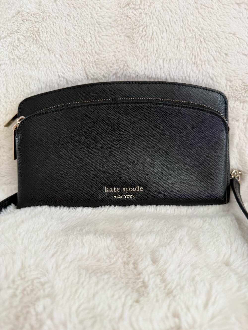 Kate Spade Spencer East West Phone Black Leather Crossbody Bag - Picture 6 of 15
